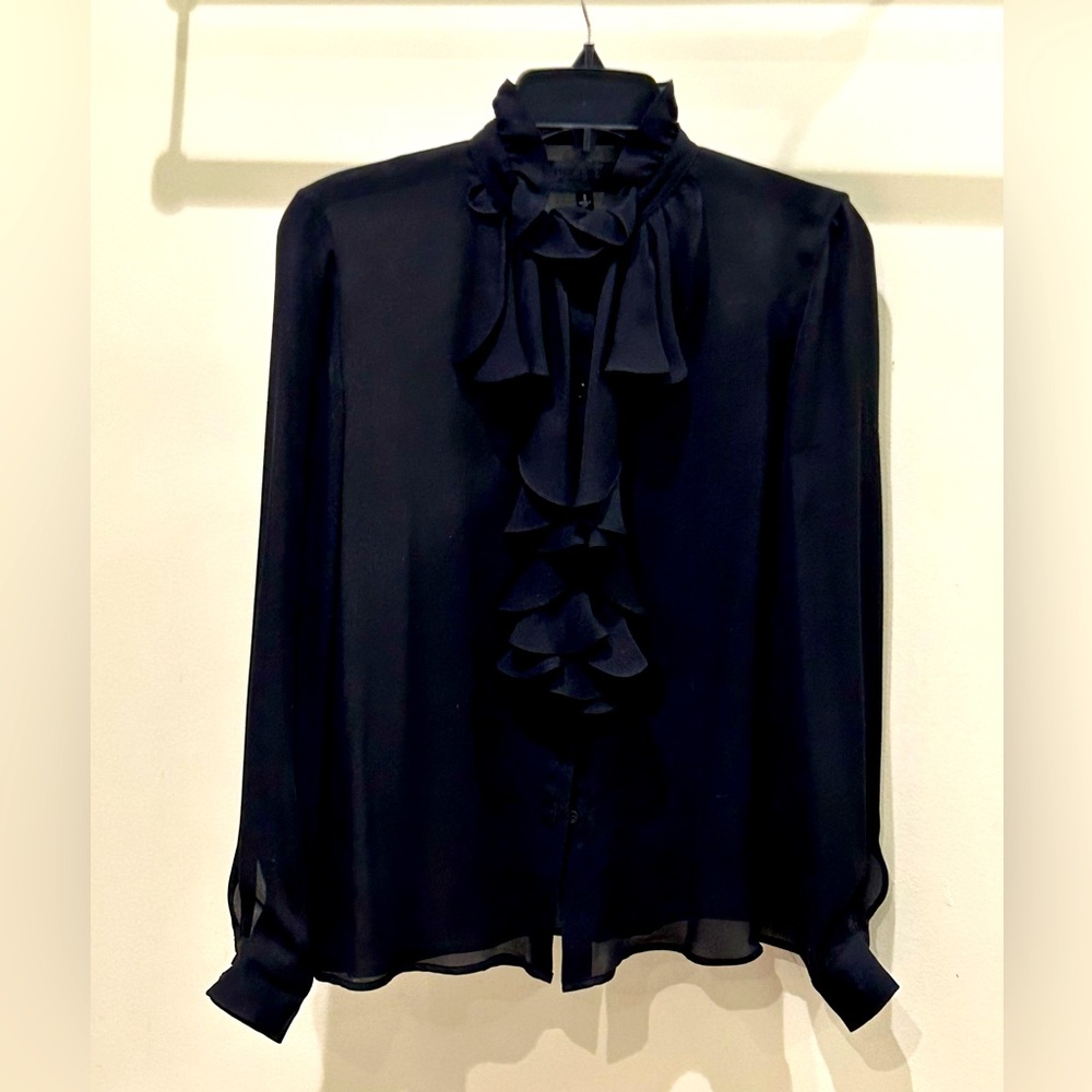 NILI LOTAN Black “Lili” Blouse - MSRP $650